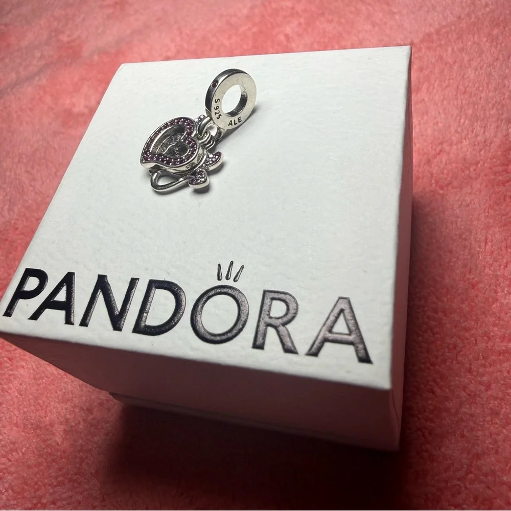 Devil Heart Double Dangle Pandora Charm - Picture 2 of 6